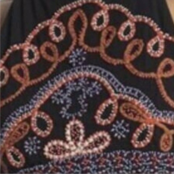 Free People GOA Embroidered Coachella Tank Black Combo M - Picture 3 of 5